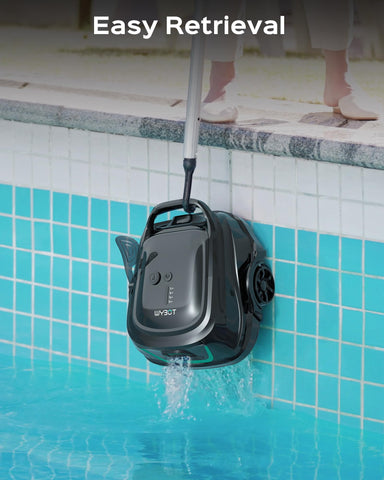 Wybot A1 in-pool cleaning view demonstrates thorough floor-to-wall sanitation