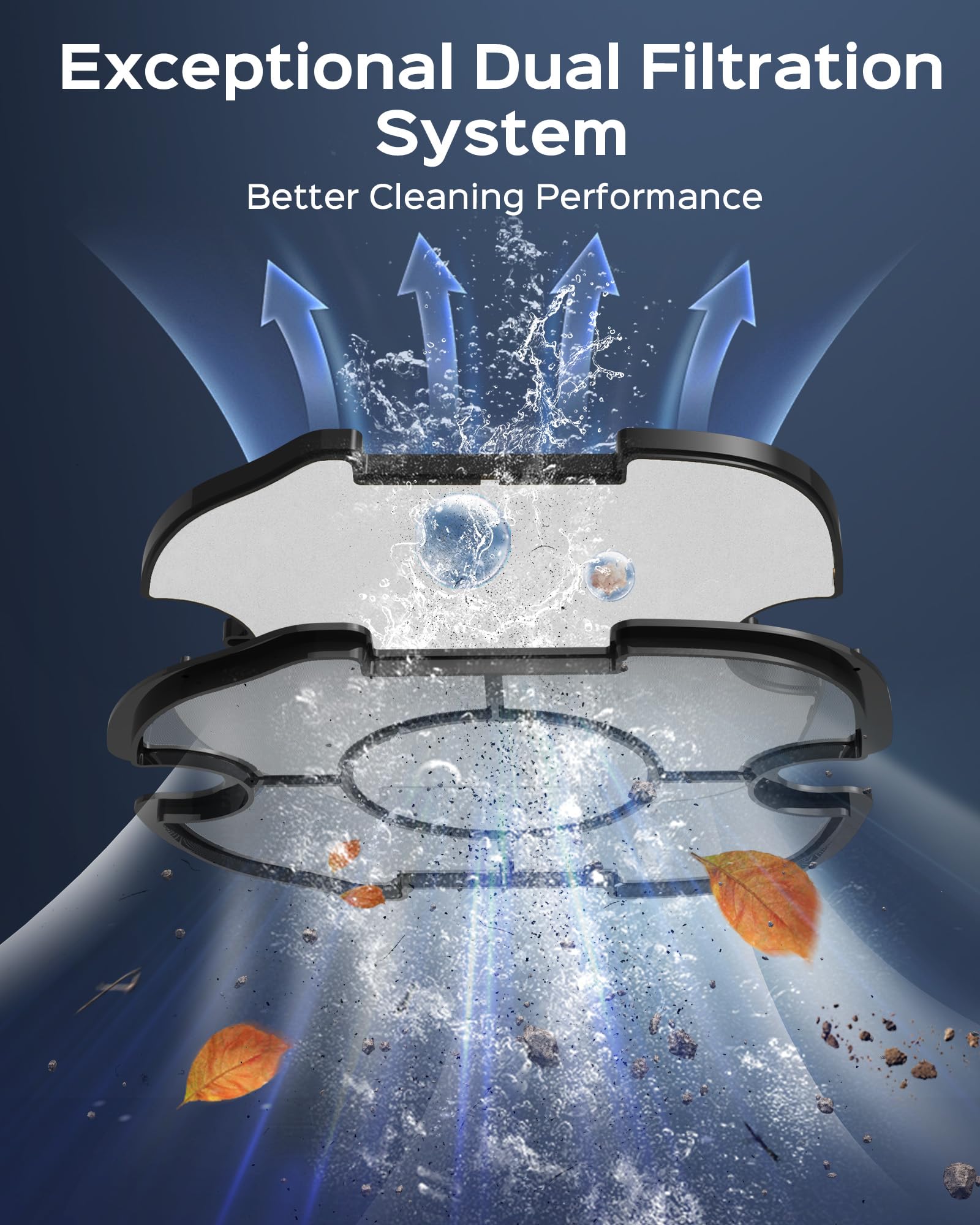 Wybot A1 textured foam filter enhancing filtration efficiency during routine pool cleaning