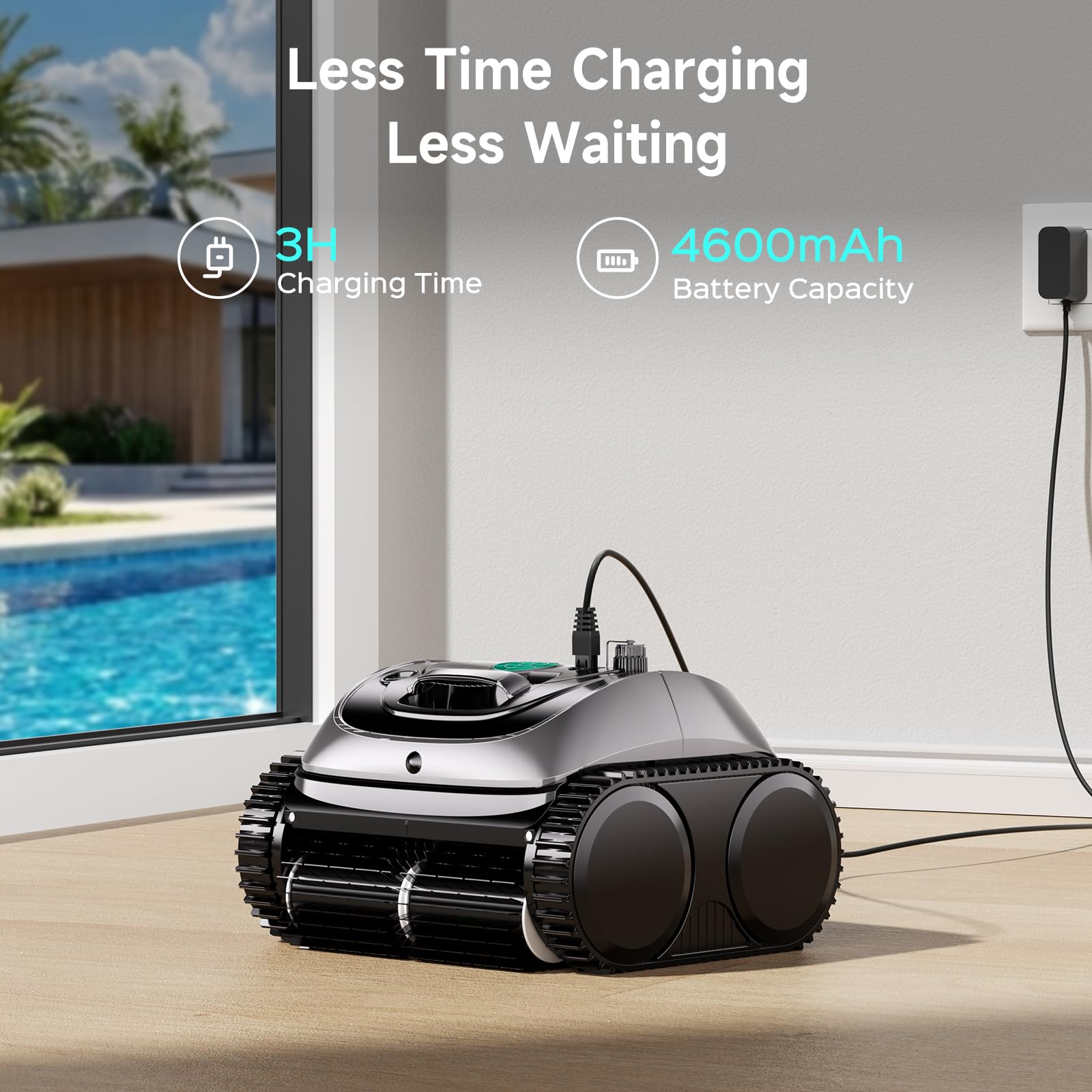 Wybot C1 lithium battery pack powering extended cleaning sessions