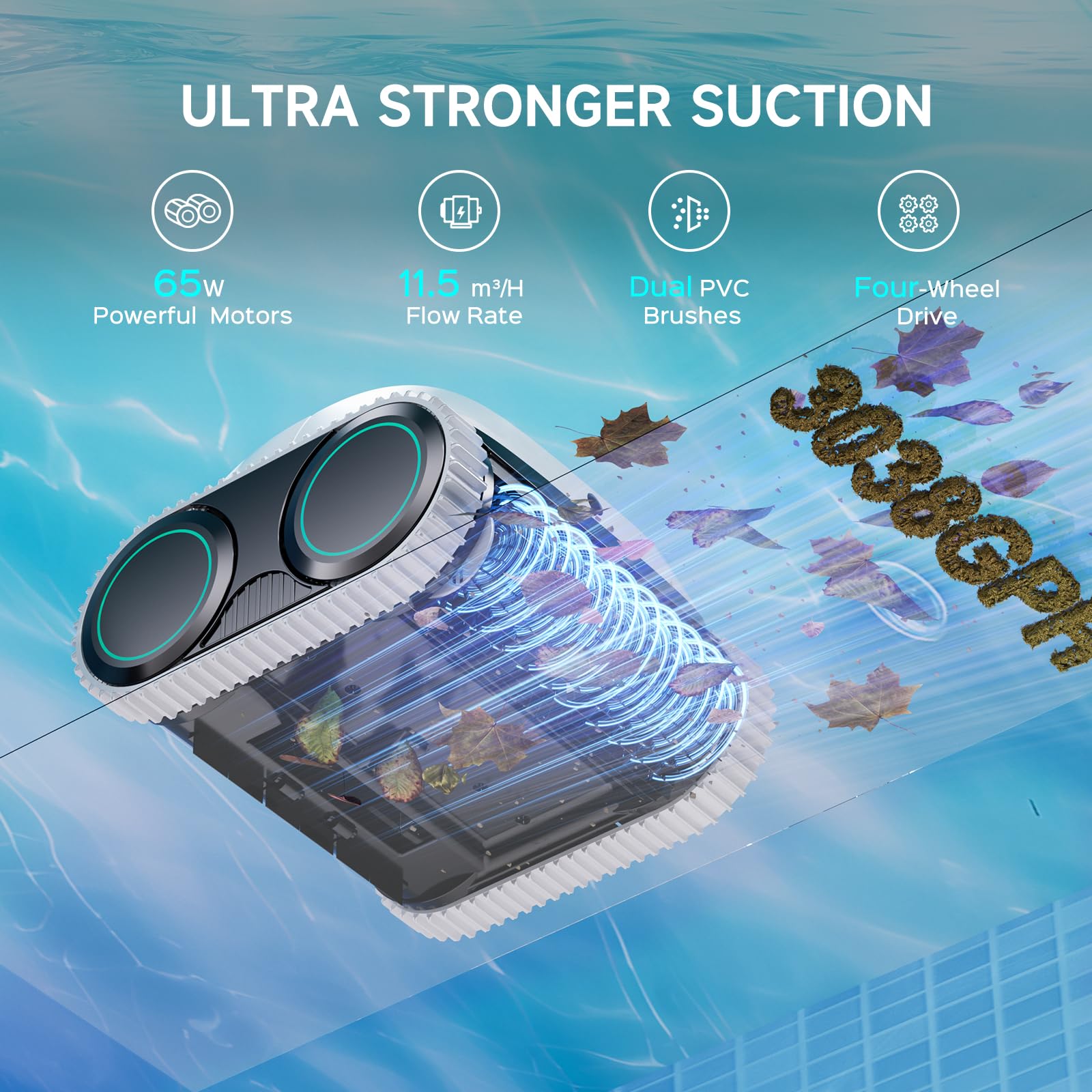 WYBOT C1 climbs pool walls for full surface cleaning