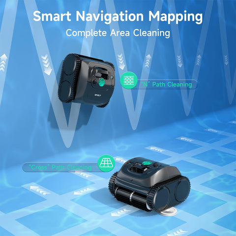 WYBOT C1 battery indicator and charging dock shown for quick setup.