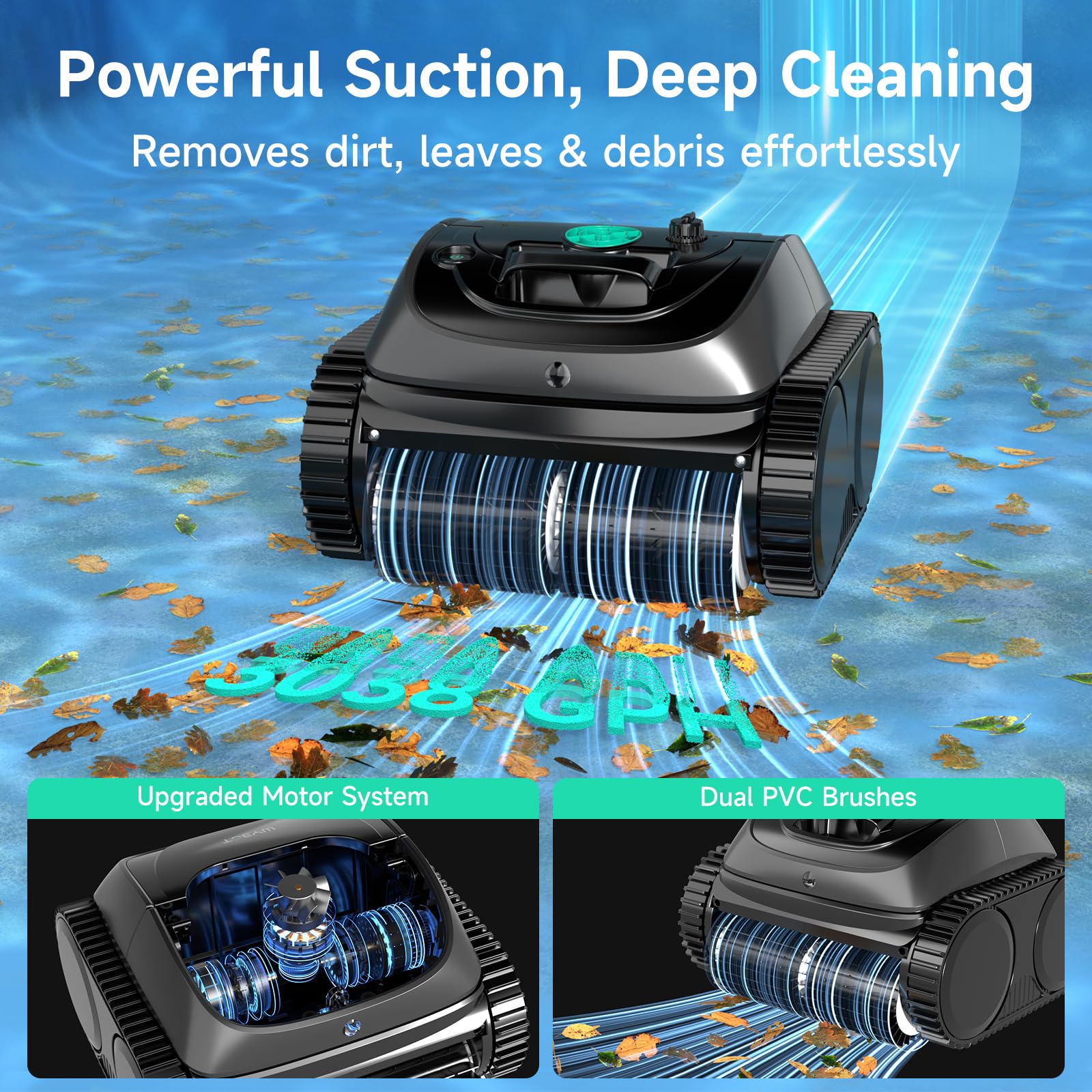 WYBOT C1 side view highlights slim body for edge cleaning.