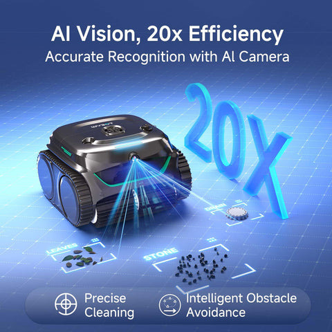 WYBOT C2 Vision app control enables remote scheduling and cleaning customization.