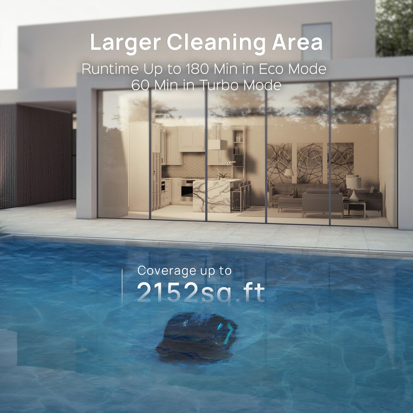 WYBOT C2 Vision self-learning AI adapts to your pool over time.
