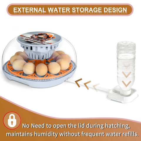WYD2ANG incubator external water injection maintains steady humidity levels.
