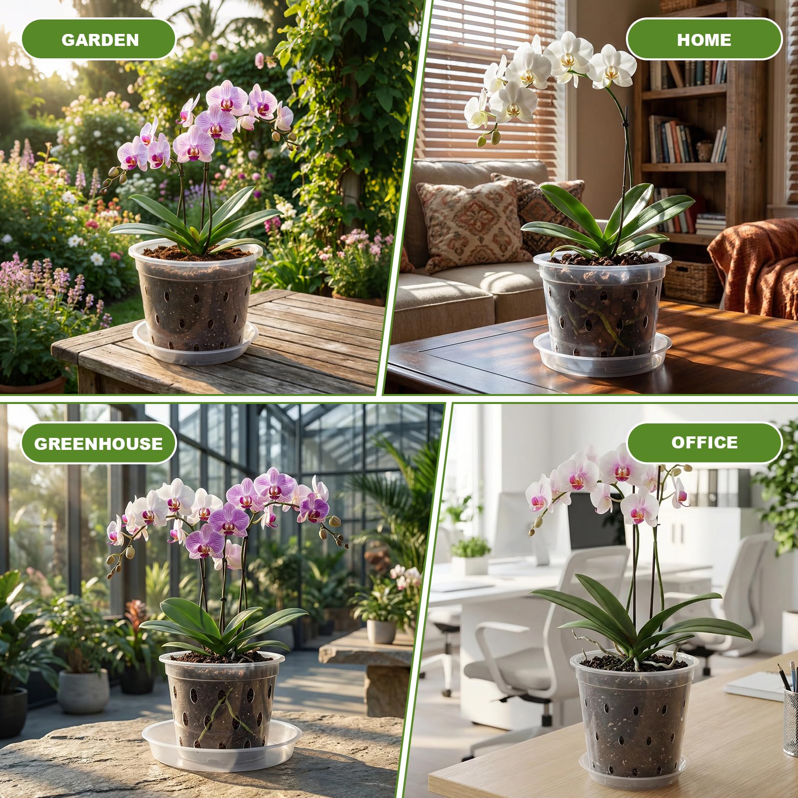 Wyegey lightweight durable plastic orchid pots are easy to reuse during repotting.