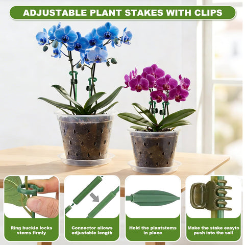 Wyegey orchid stakes connectors and clips provide stable stem support