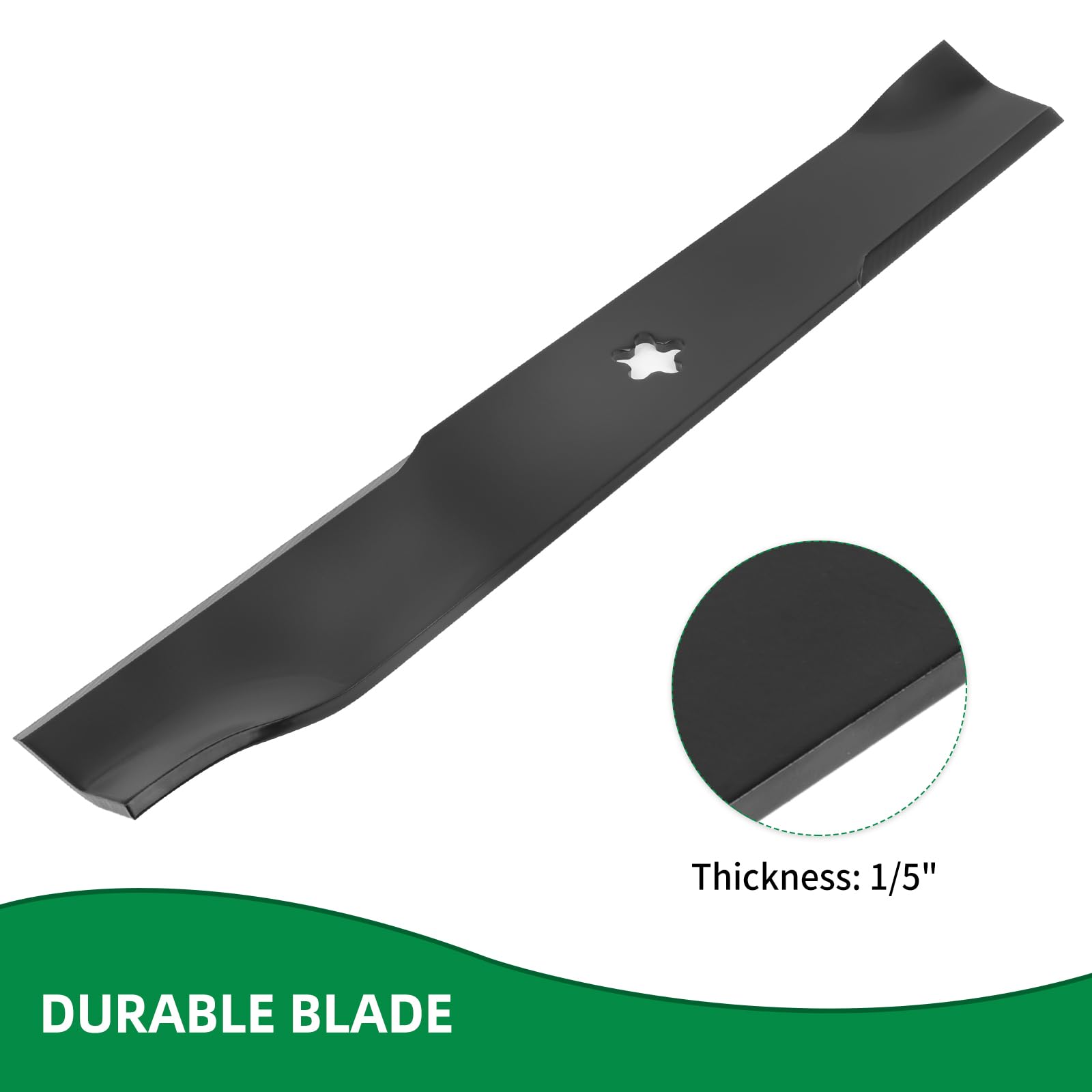 Wyevee durable steel high-lift blade for long-lasting mowing efficiency.