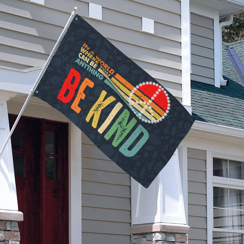 WYFQ501 Be Kind banner with brass grommets for easy hanging.