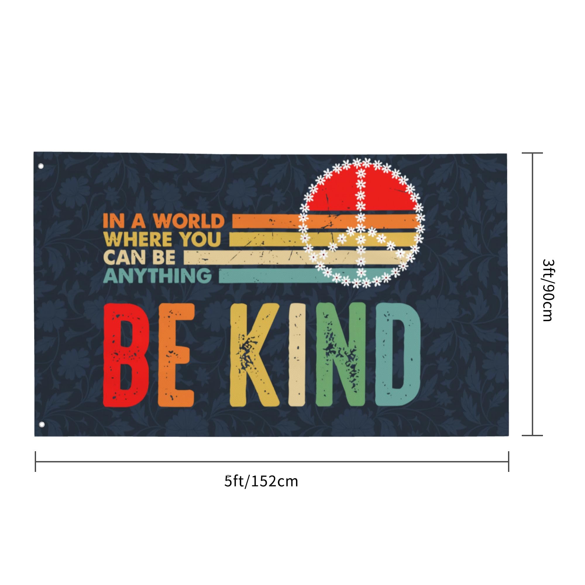 WYFQ501 Be Kind banner double-sided print enhances visibility from both sides.