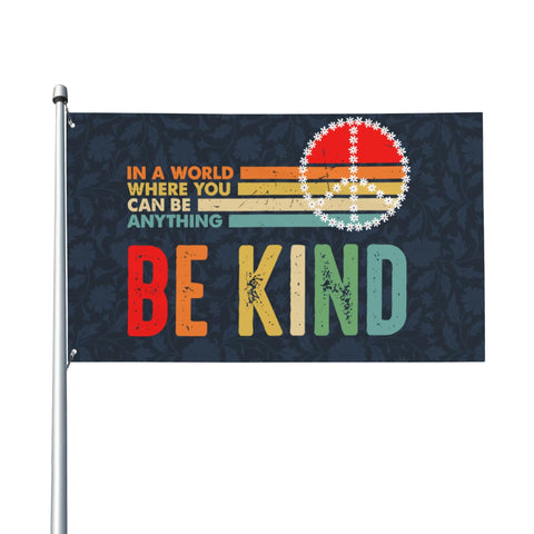 WYFQ501 Be Kind banner outdoor 3x5 feet, durable display for lawns and walls.