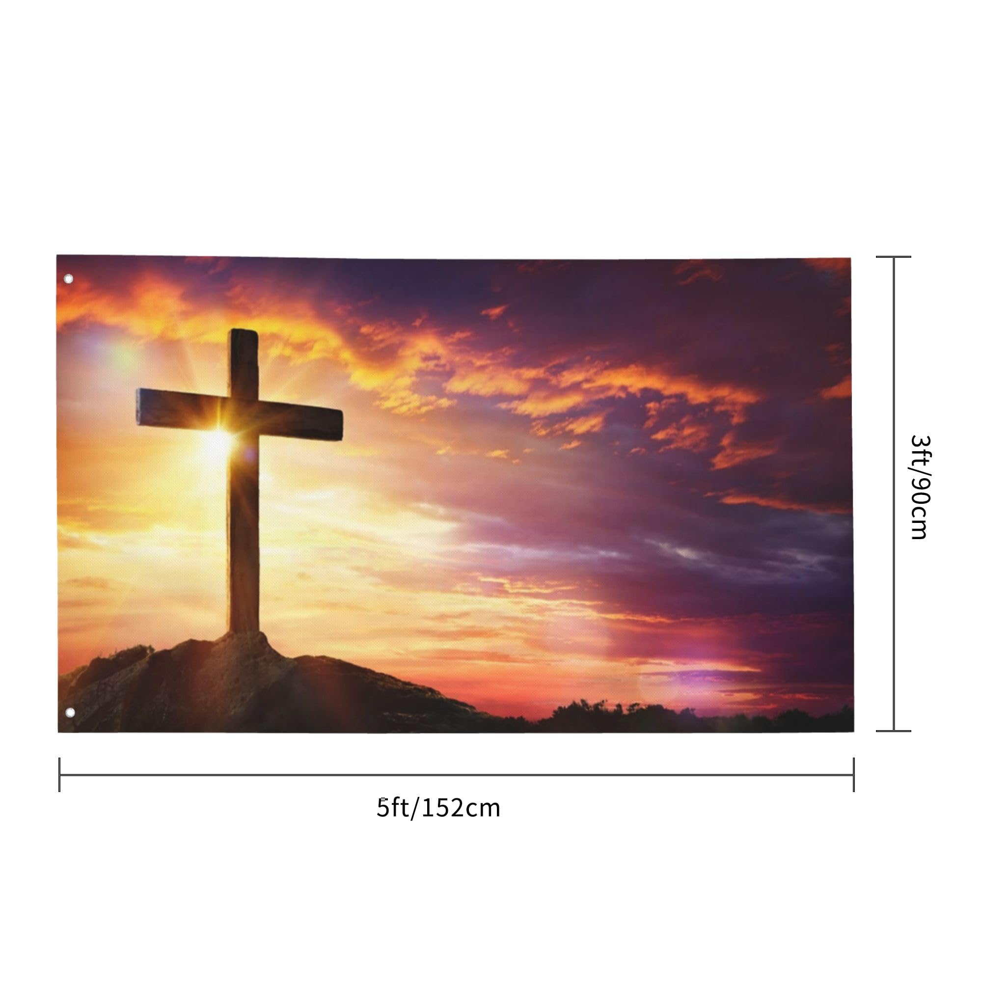 WYFQ501 Cross Jesus banner double-sided for vivid lawn or wall display