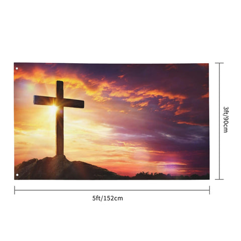 WYFQ501 Cross Jesus banner double-sided for vivid lawn or wall display