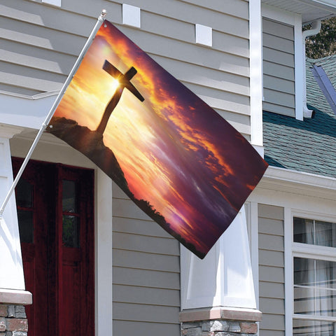 WYFQ501 Easter flag for indoor/outdoor decoration with mirrored print