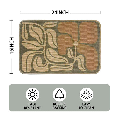 Wylumen Boho Floral Jute Door Mat dirt-trap weave capturing soil at the threshold.