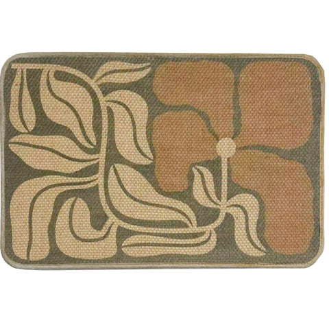 Wylumen Boho Floral Jute Door Mat front view shows natural fibers and welcoming entry.