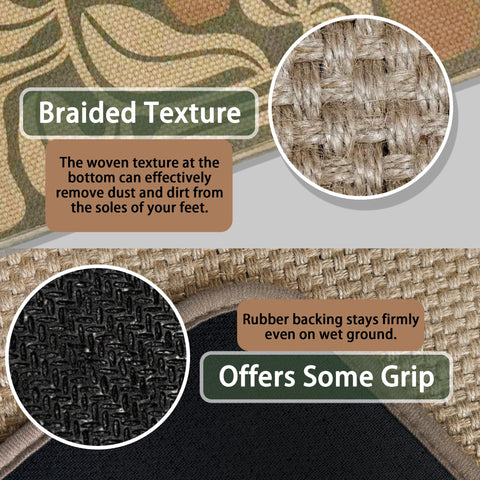 Wylumen Boho Floral Jute Door Mat eco-friendly natural fiber entry solution.
