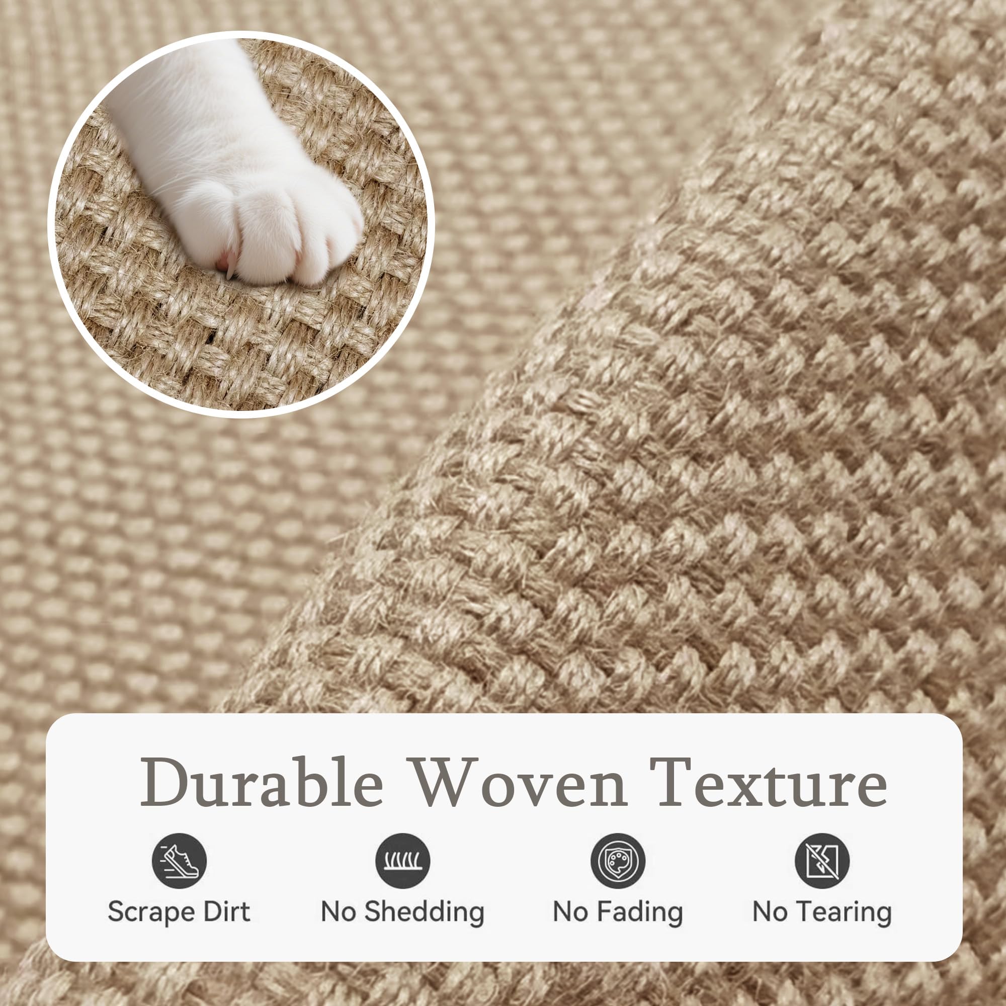 Wylumen Boho Floral Jute Door Mat ideal for patios and foyers.