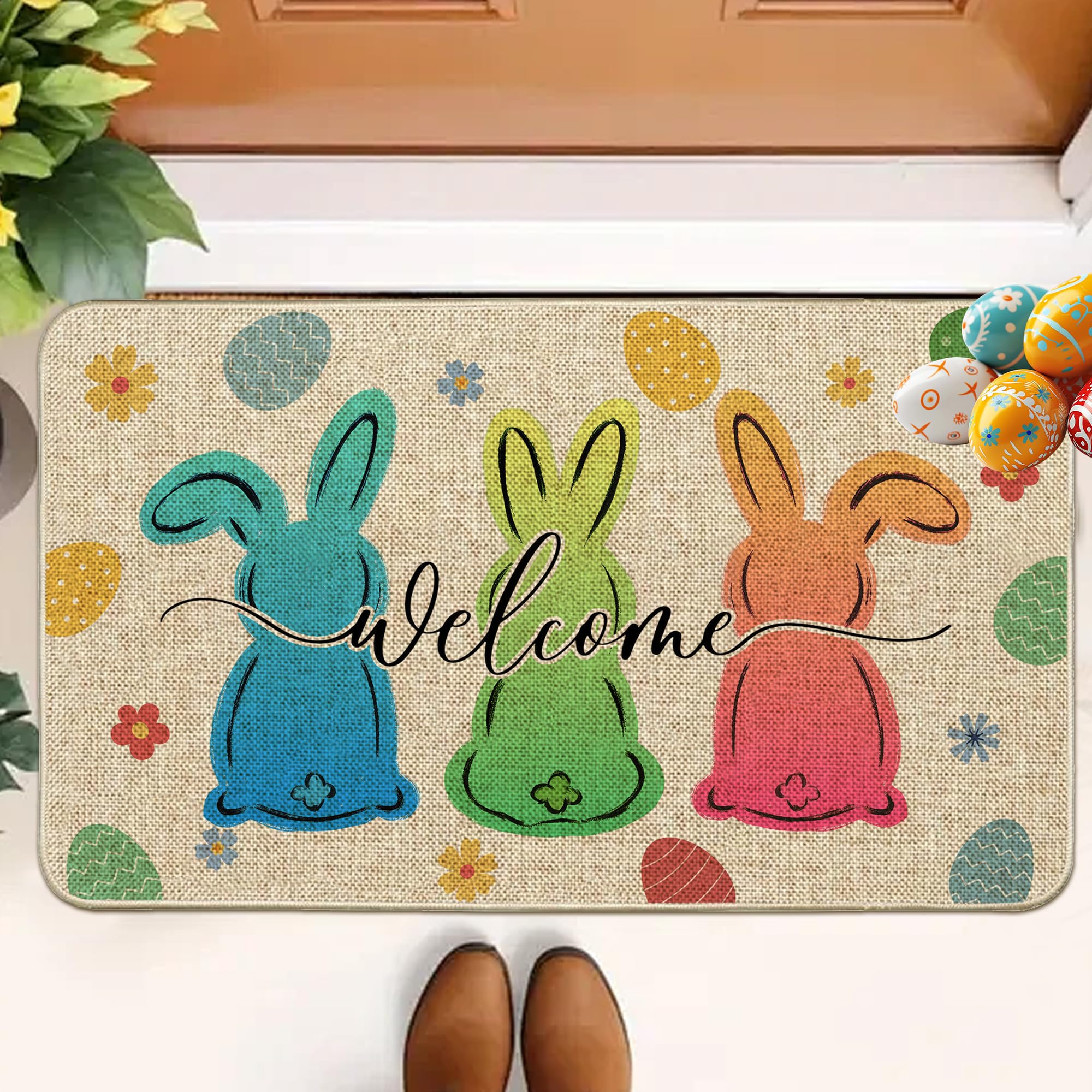 Wylumen burlap top face doormat showing textured surface for dirt removal
