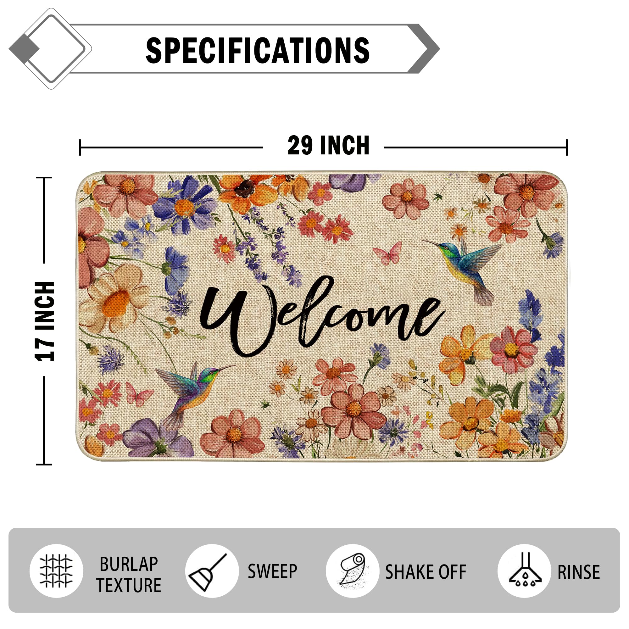 Wylumen Flower Spring door mat ideal for indoor and outdoor entrances