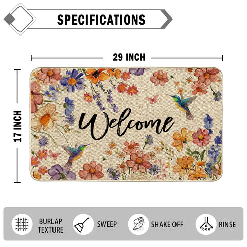 Wylumen Flower Spring door mat ideal for indoor and outdoor entrances