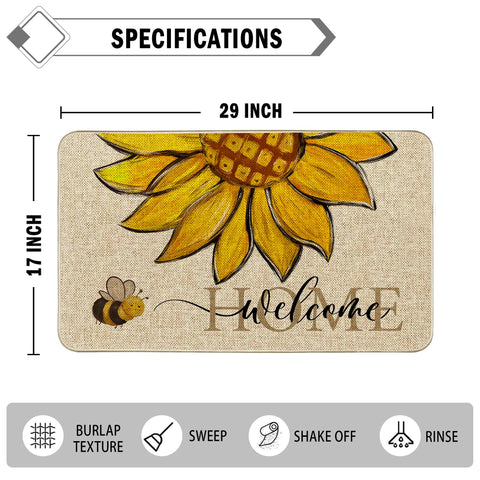 Wylumen front door mat with spring design brightens entry and welcomes guests.