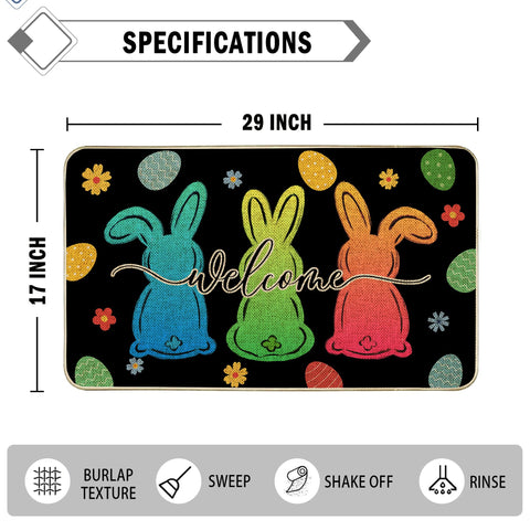 Wylumen Indoor Entry Mat with non-slip backing stays stable on floors.