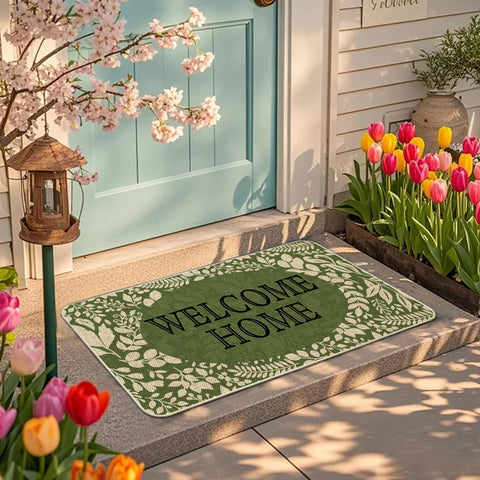 Wylumen linen-textured spring floral adds a fresh welcoming touch.