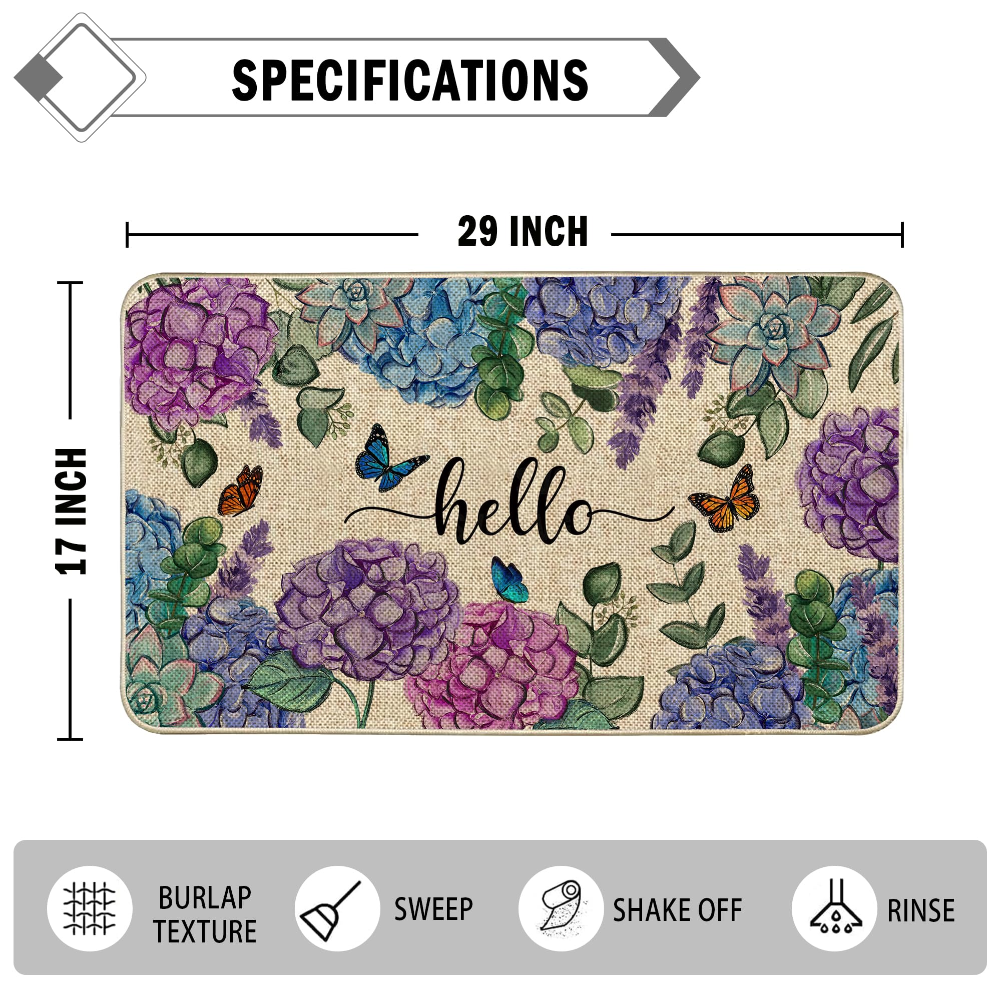 Wylumen low-profile 17x29 inch entry mat fits under doors.
