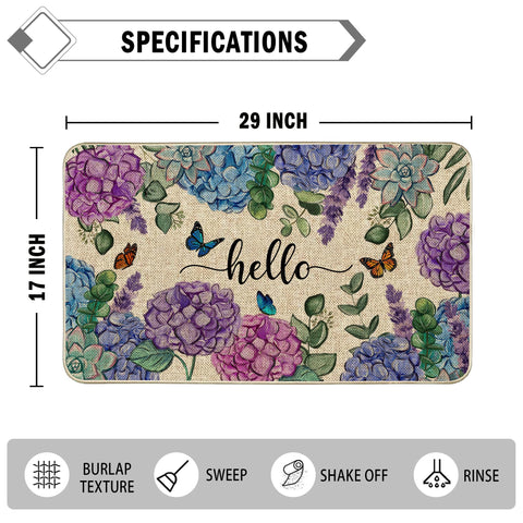 Wylumen low-profile 17x29 inch entry mat fits under doors.