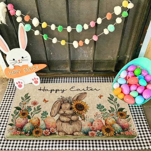 Wylumen Non-slip burlap entry mat with low profile stability
