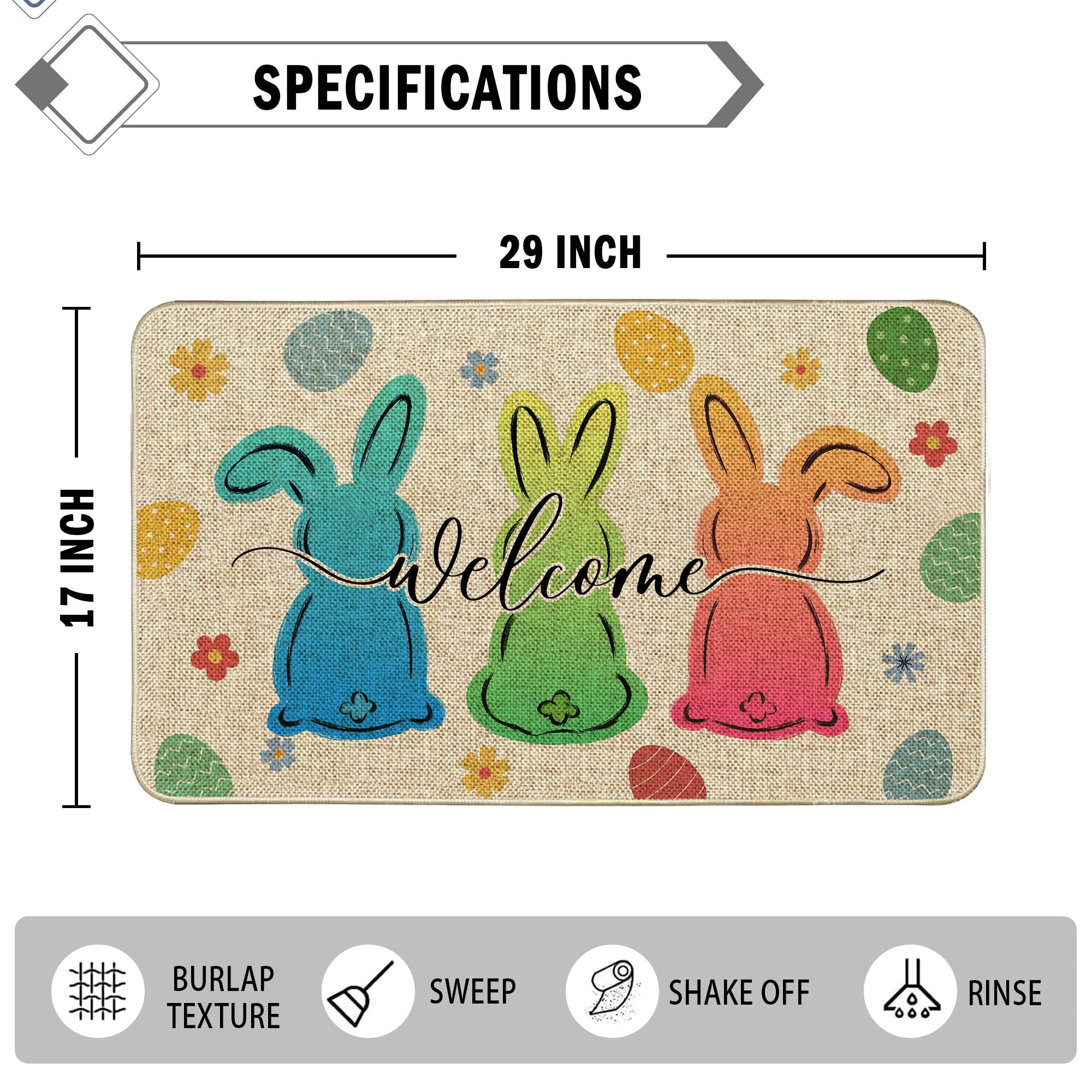 Wylumen non-slip doormat with durable backing for stable indoor/outdoor use