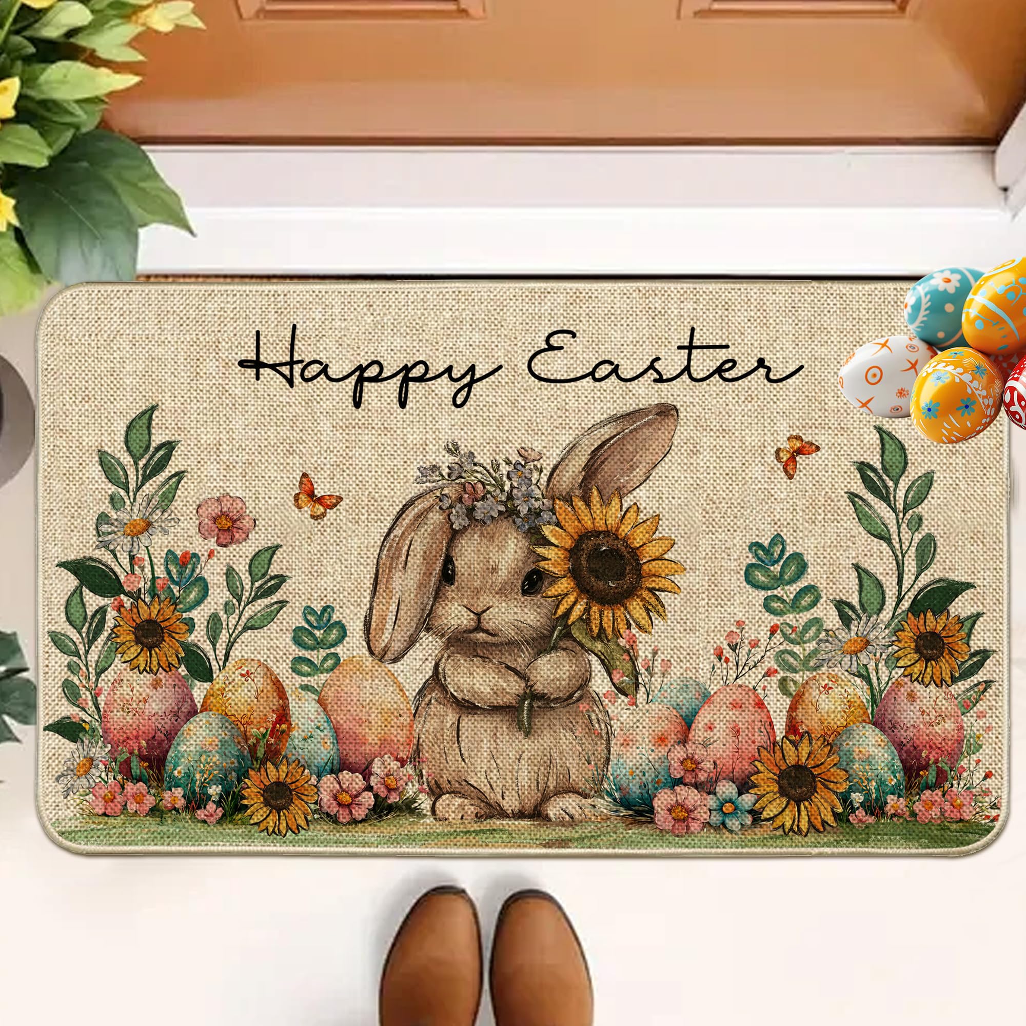 Wylumen Spring door mat for indoor and outdoor use keeps entryways tidy