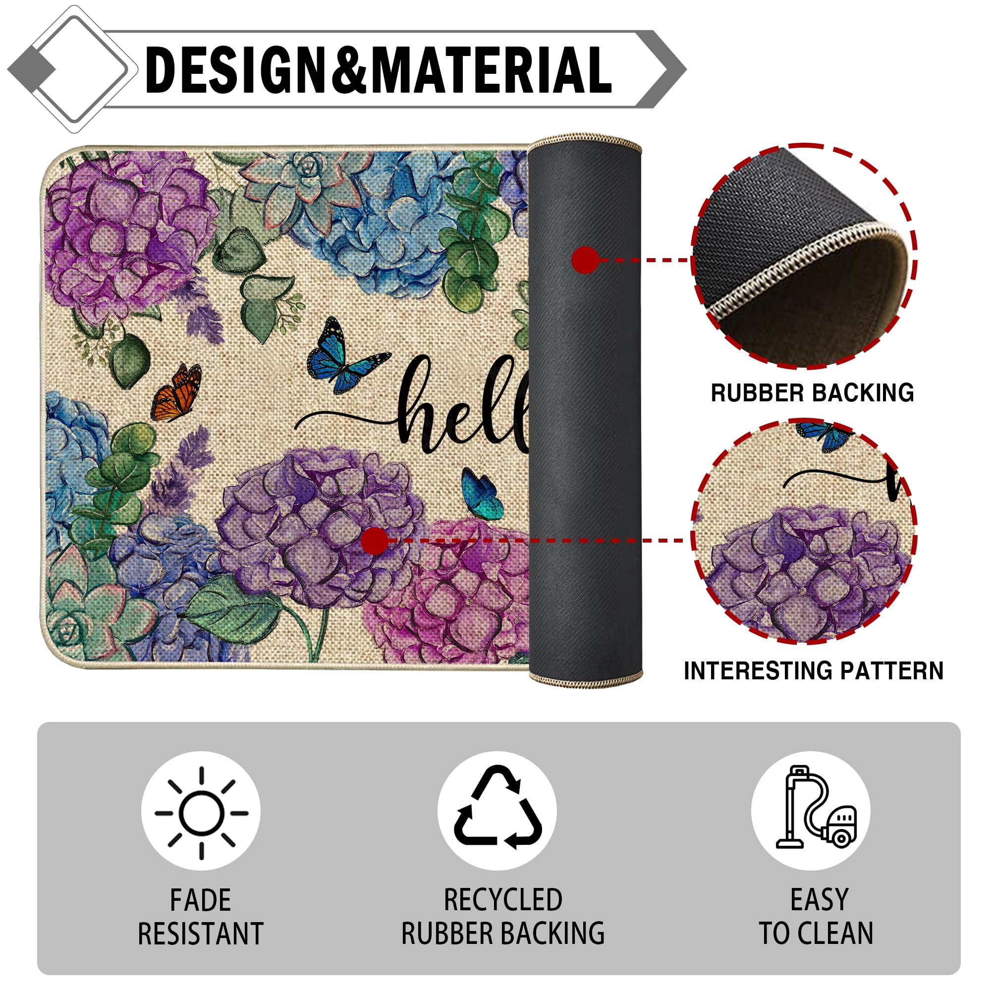Wylumen welcoming front step rug for decks and patios.