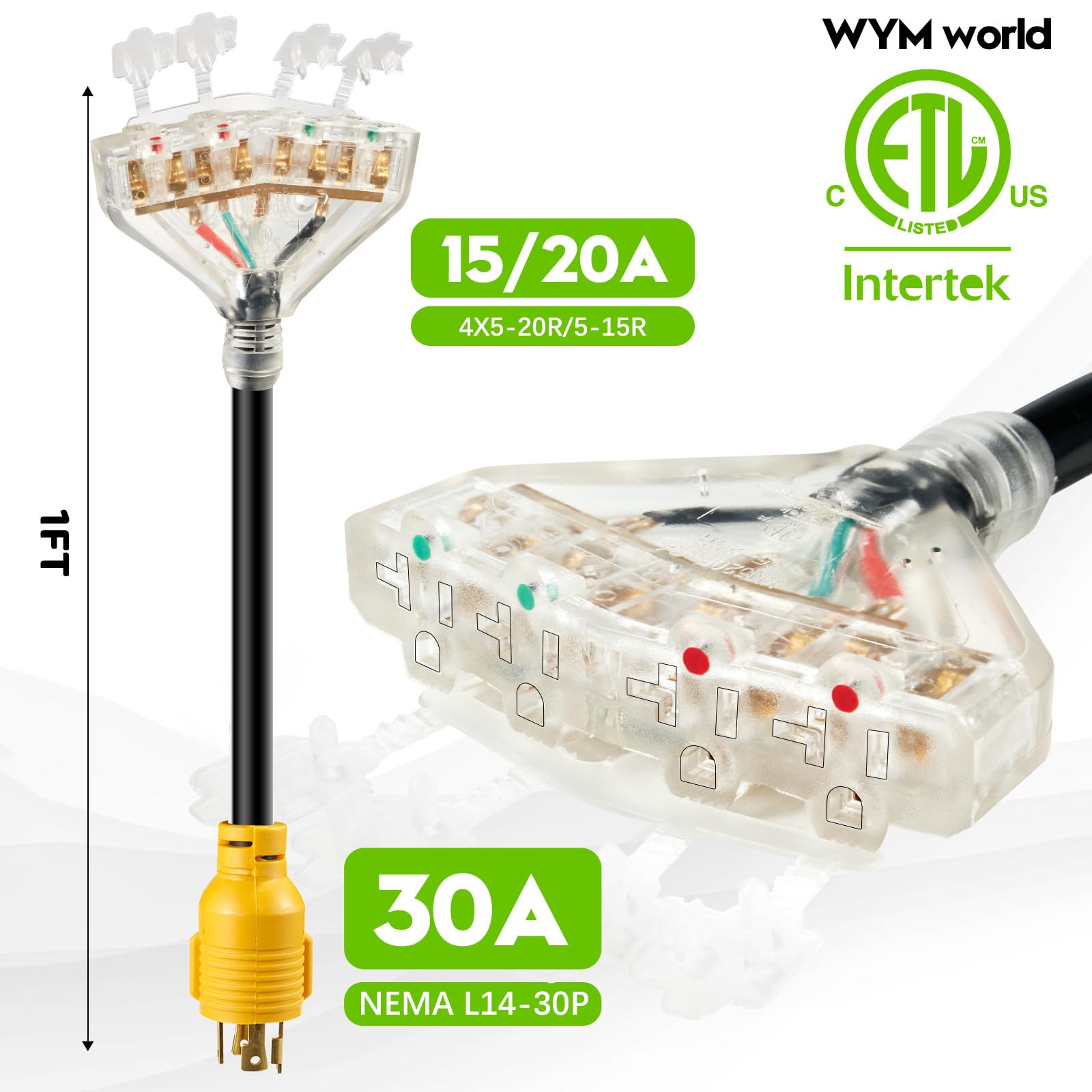 WYM world twist-lock-connector ensures secure connections during outdoor generator use.