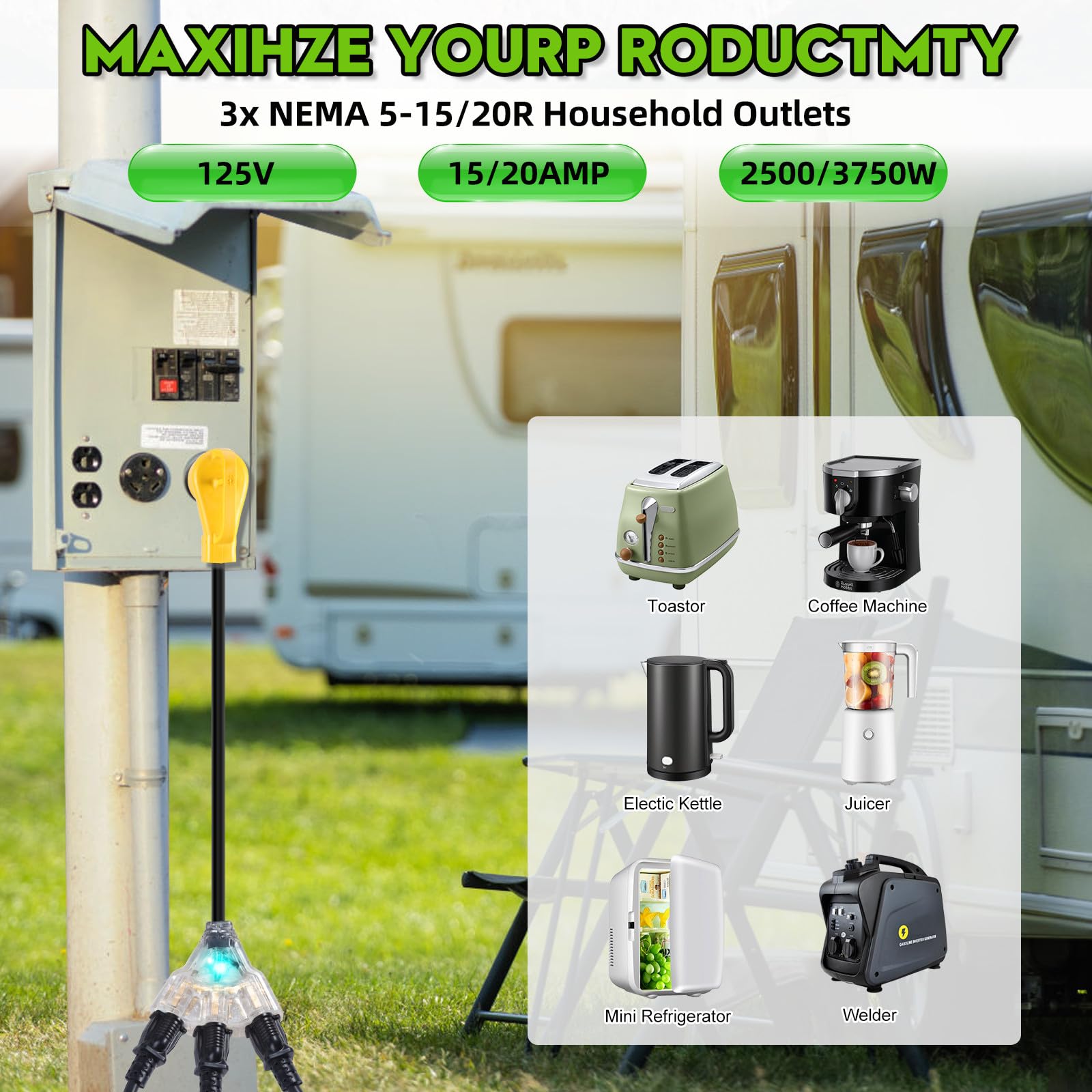 WYM World UV-resistant exterior designed for outdoor RV setups