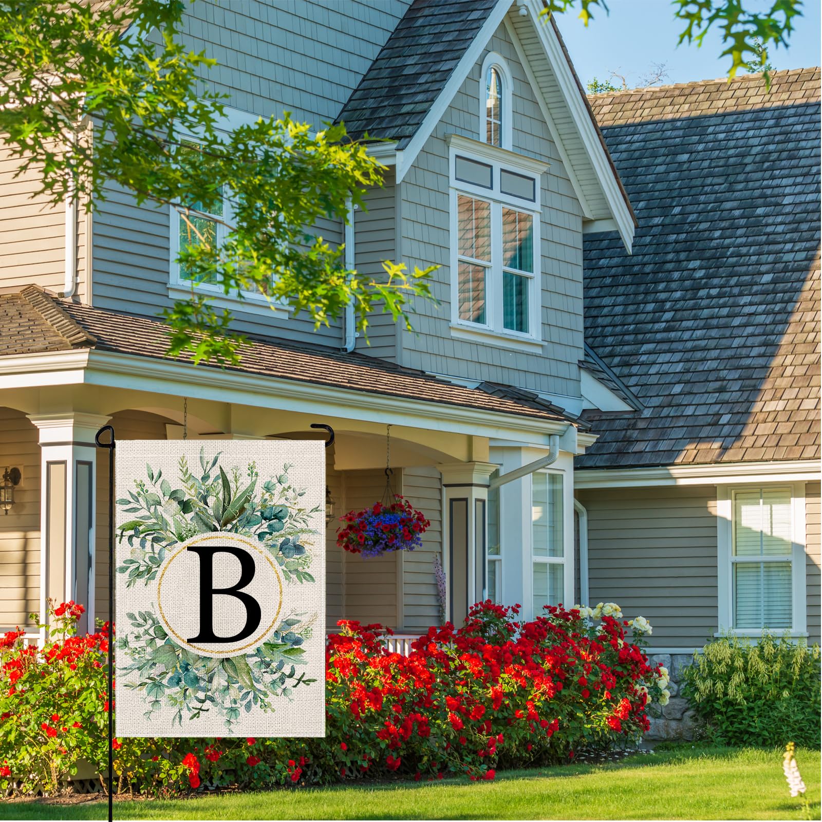 Wyooxoo burlap-look garden flag for durable outdoor use