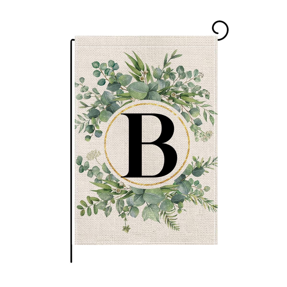 Wyooxoo monogram B floral garden flag front view, durable and fade-resistant fabric