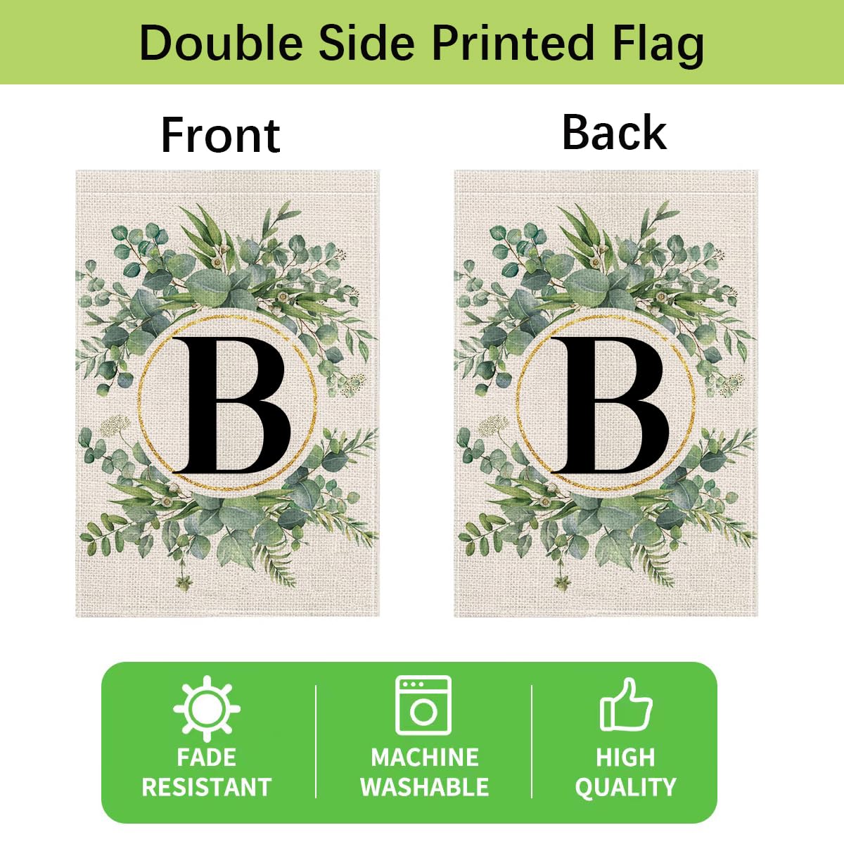Wyooxoo monogram B design enhances porch or garden decor
