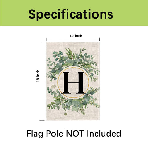 Wyooxoo monogram H flag shown in a yard setting for garden decor