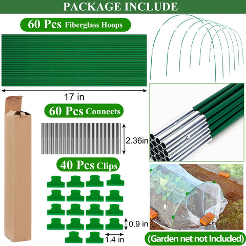 WYRJXYB 60-piece grow tunnel hoops for versatile bed protection.