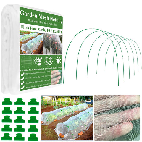 WYRJXYB garden netting kit protects raised beds from pests while staying water-friendly.