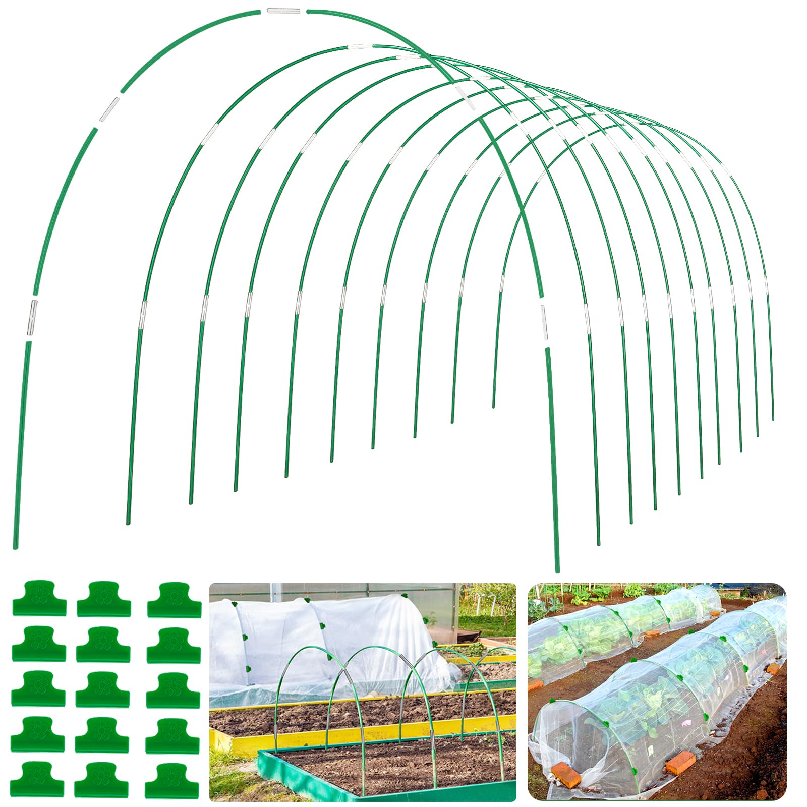WYRJXYB greenhouse hoops provide sturdy frame support for row covers.