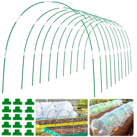WYRJXYB greenhouse hoops provide sturdy frame support for row covers.