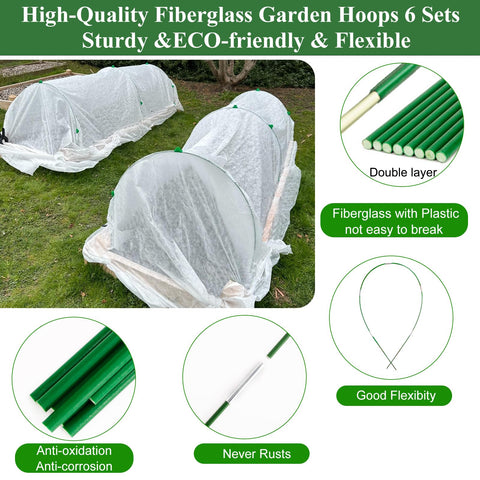 WYRJXYB greenhouse hoops help extend the growing season for plants.