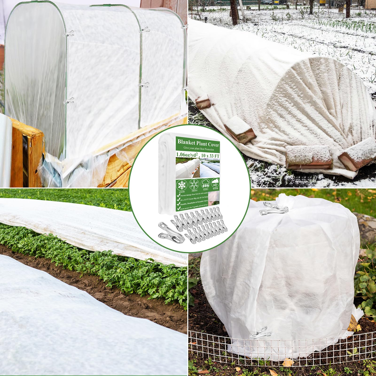 Allows rain to reach soil while shielding crops beneath the cover.