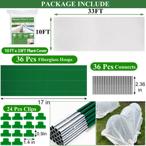 WYRJXYB 10x33 ft blanket provides generous coverage for raised beds.
