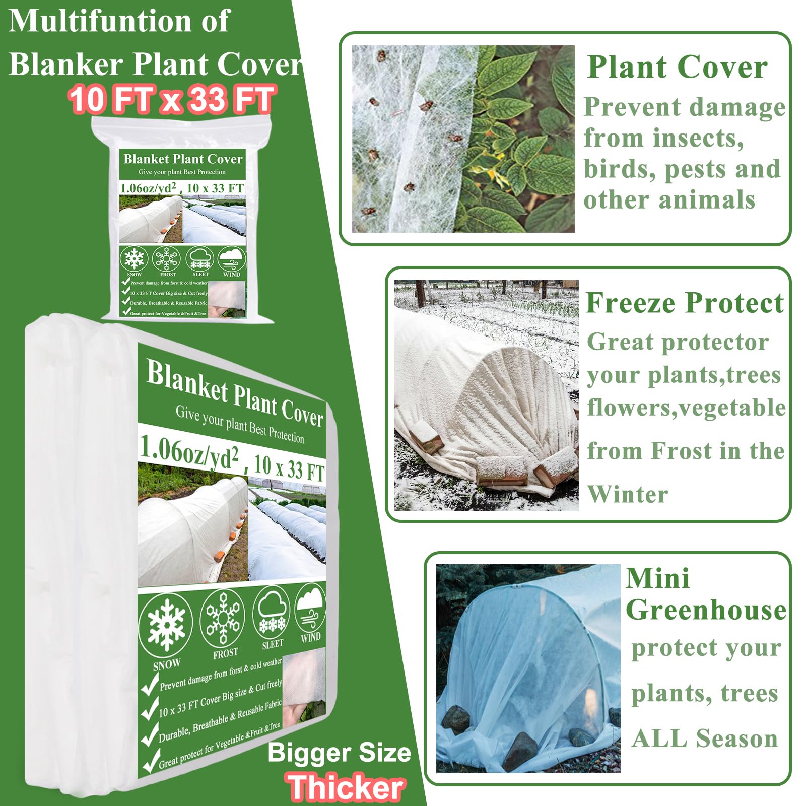 Stainless steel clips secure the frost cover for durable garden use.
