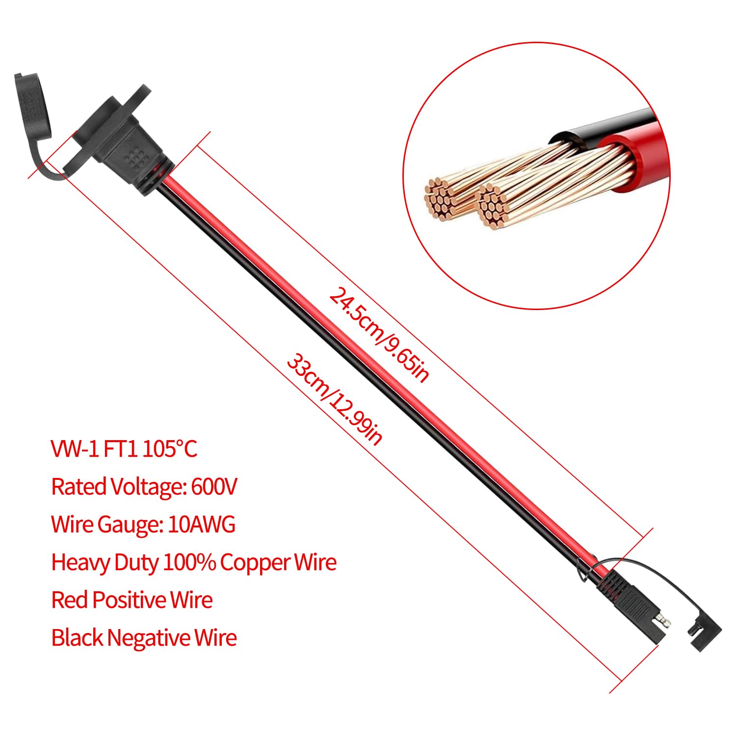 WYTUDTE waterproof extension cord showcases weatherproof design for outdoor use.
