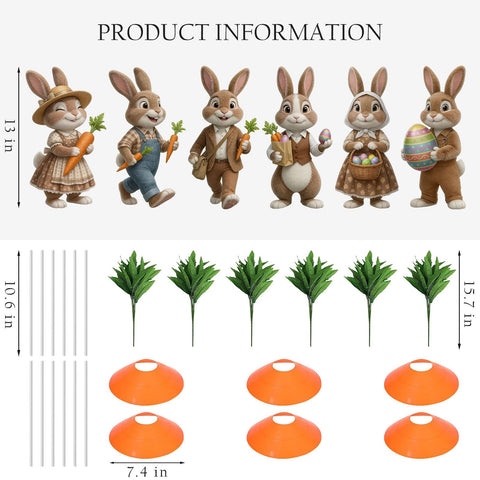 Wyupp Easter bunny yard sign with carrot holding adds playful spring charm to your garden.